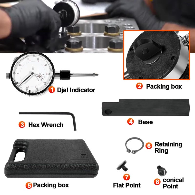 YMT 6434 Sleeve Height and Counter Bore Gauge Fits for Diesel Engines Cylinder Bore Gauge Range 0-1.00", Graduation 0.001", Reading 0-100 - Image 2